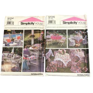 Vintage Simplicity House Sewing Patterns 1980s Patio / Garden Party Accessories